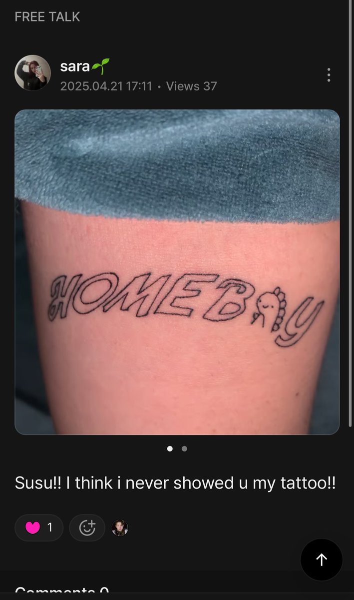 Finally he saw my tattoo <3