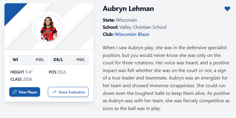 Wisconsin Blaze Volleyball (@wiblazevb) on Twitter photo Shoutout to 18 Black's Aubryn Lehman (5'4 | DS/L | Valley Christian Class of 2026)! Thank you <a href="/PrepDigWI/">Prep Dig Wisconsin</a> for the writeup!
prepdig.com/2025/04/rachel… Shoutout to 18 Black's Aubryn Lehman (5'4 | DS/L | Valley Christian Class of 2026)! Thank you <a href="/PrepDigWI/">Prep Dig Wisconsin</a> for the writeup!
prepdig.com/2025/04/rachel…