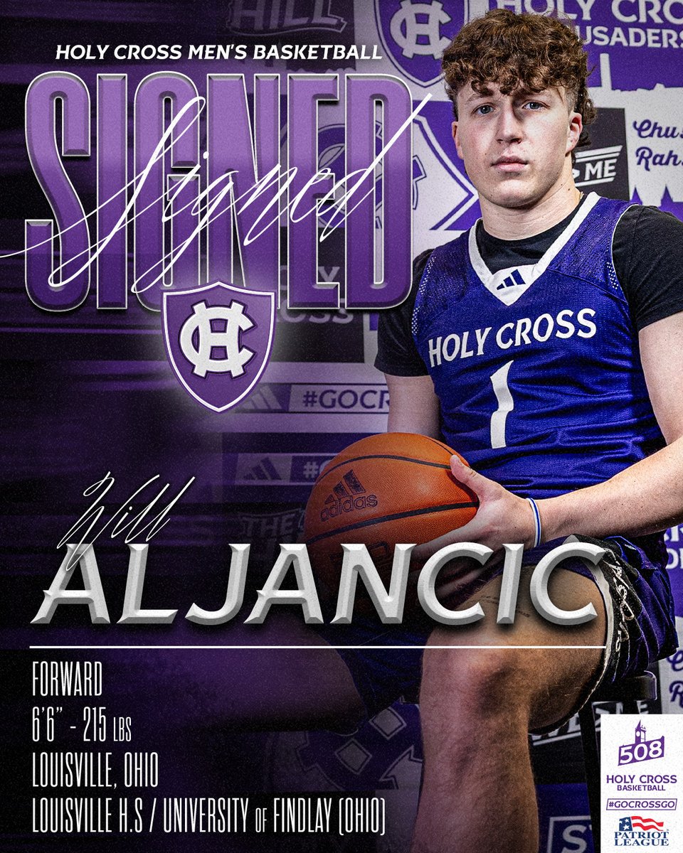Holy Cross Men's Basketball (@hcrossmbb) on Twitter photo This strong, powerful wing with be a key addition to our lineup.
Welcome to Worcester, Will Aljancic!
#GoCrossGo | <a href="/WillAljancic_/">Will Aljancic</a> This strong, powerful wing with be a key addition to our lineup.
Welcome to Worcester, Will Aljancic!
#GoCrossGo | <a href="/WillAljancic_/">Will Aljancic</a>