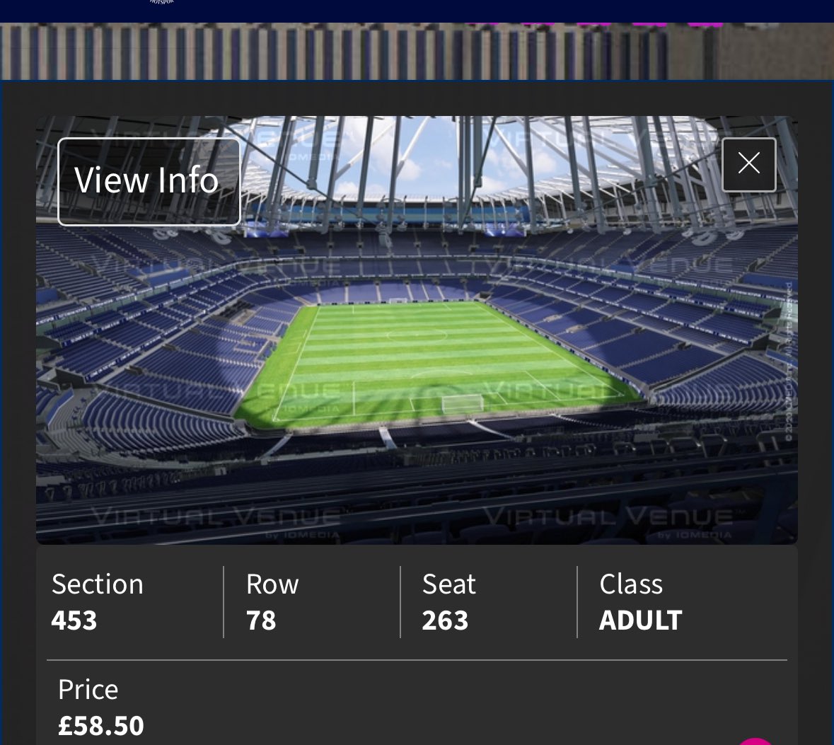 Neil7w's tweet photo. @SpursTicketNews 
Ticket v Forest 
Block 453 
FV £58.30 
Will take £30 https://t.co/rAtu6CX1Tw