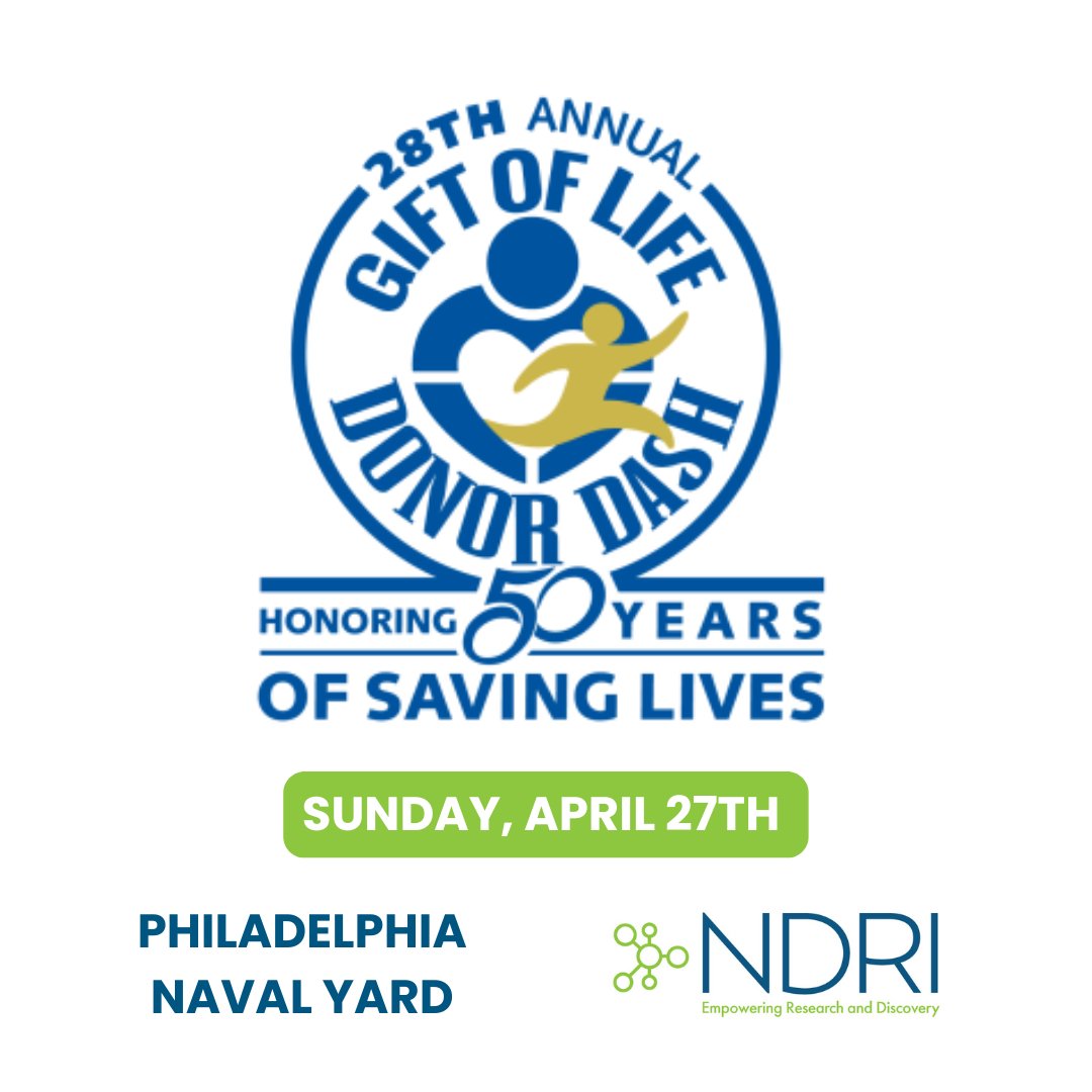 Just a few days to go! We're proud to be a returning sponsor of Gift of Life’s annual Donor Dash, happening this Sunday! 

hubs.la/Q03j40rP0

#DonorDash #GiftofLife #TeamNDRI #DonateLife
