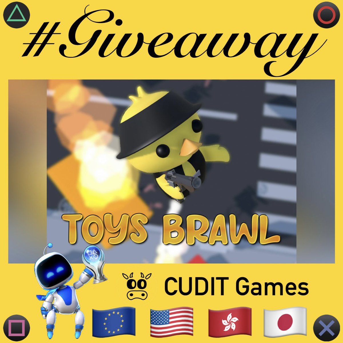 📢 #Giveaway 

Toy's Braw 🧸🧨🔫

I have 20x #PS5 codes 
5x EU 🇪🇺 5x NA 🇺🇸 
5x AS 🇭🇰 5x JP 🇯🇵

If you want a specific one please comment

To win
Repost
Follow
<a href="/PSN_Robert2567/">Robert2567</a>
<a href="/cuditgames/">CUDIT Games</a> 

Winners announced in 48 hours

Good Luck 
#GiveawayAlert