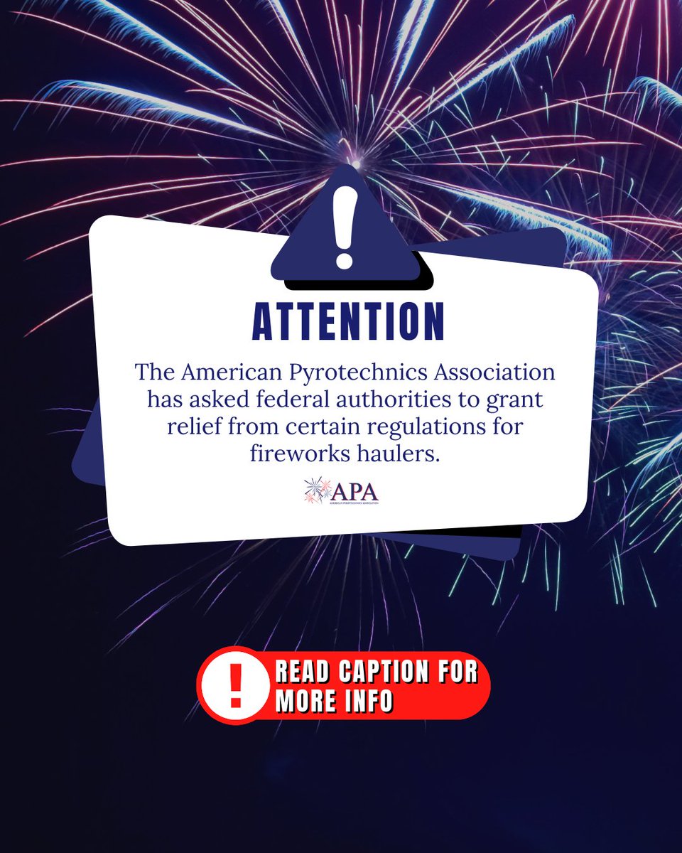 The FMCSA has officially published our Hours of Service Exemption Renewal request in the Federal Register. 
Link to the full article here: cdllife.com/2025/fireworks…