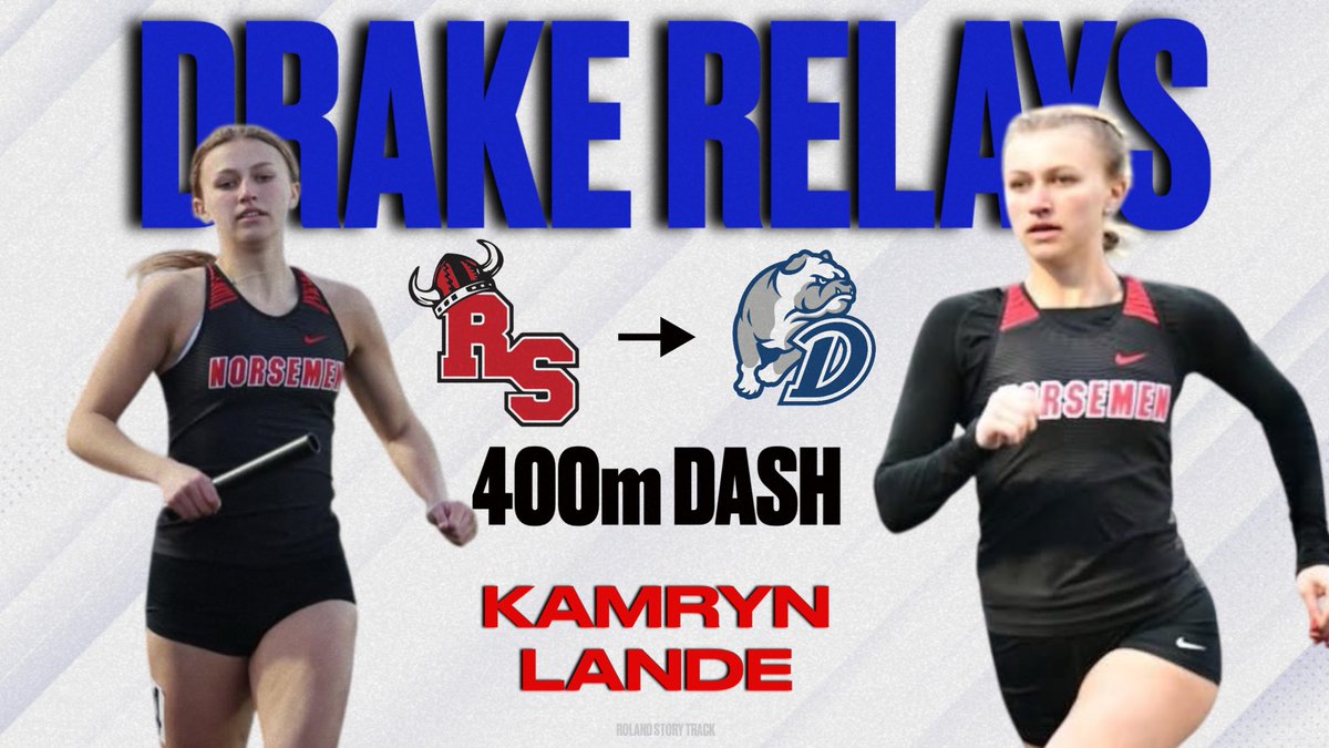 Roland Story Sports Scores (@rsnorsescores) on Twitter photo Congrats to Kamryn on qualifying for the 2025 Drake Relays in the 400m Dash!
Lande’s school record time of 58.63 adds her to the 400m group of the top sprinters in the state.
Congrats to <a href="/kam_lande/">kamryn lande</a>!
<a href="/NorseTrackField/">Roland-Story Track & Field</a>
#iahstrk🏃 Congrats to Kamryn on qualifying for the 2025 Drake Relays in the 400m Dash!
Lande’s school record time of 58.63 adds her to the 400m group of the top sprinters in the state.
Congrats to <a href="/kam_lande/">kamryn lande</a>!
<a href="/NorseTrackField/">Roland-Story Track & Field</a>
#iahstrk🏃