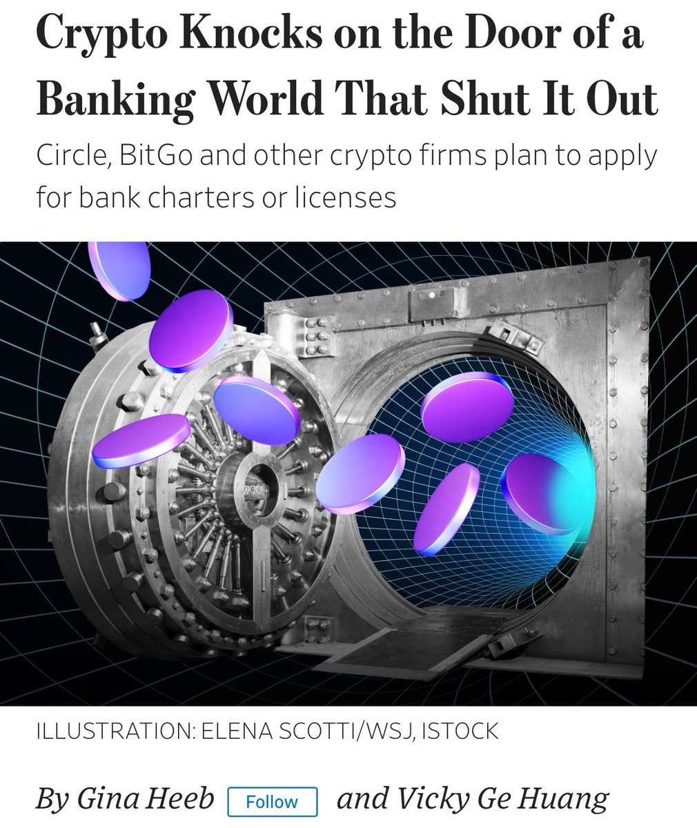 Incredible! Coinbase, Circle and Paxos plan to apply for a banking charter  or licence. This would put them squarely in competition with the banks for  attracting deposits as stablecoins. - The banks