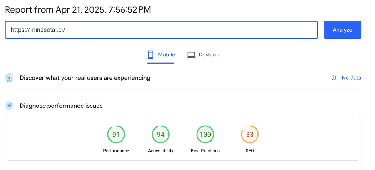 Don't sleep on using ChatGPT for speeding up page load speed

(yes, page load speed is very important for SEO)

Here's  how: paste in Google Page Insights screenshots with this prompt: "Why is the desktop performance so much better than the mobile and how can I fix the mobile?