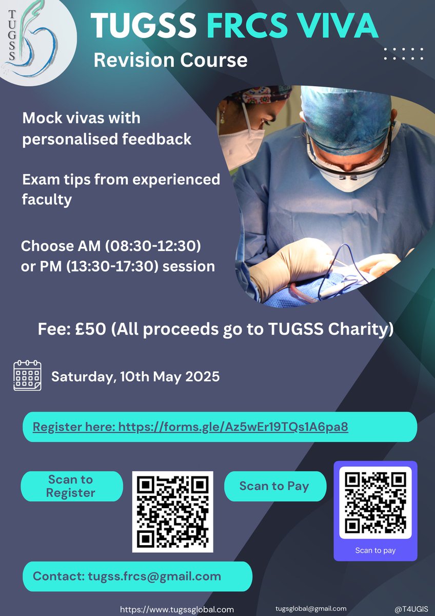 🚨 Gearing up for the FRCS?
Join our high-yield, exam-focused FRCS Course
✅ Top tips &amp; viva practice
✅ Real exam scenarios
🎯 Ace your exam with confidence!
📅 Book now – limited spots available!