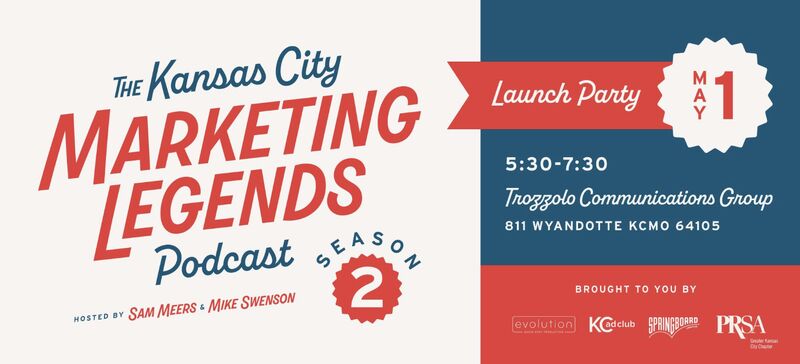 It's right around the corner - the official launch of Season Two of Kansas City Marketing Legends on Thursday, May 1st. Sam Meers &amp; I hope you can make it. Trozzolo Communications Group is our host. It's free and begins at 5:30 p.m. Register here: 
lnkd.in/gEMsfpK9