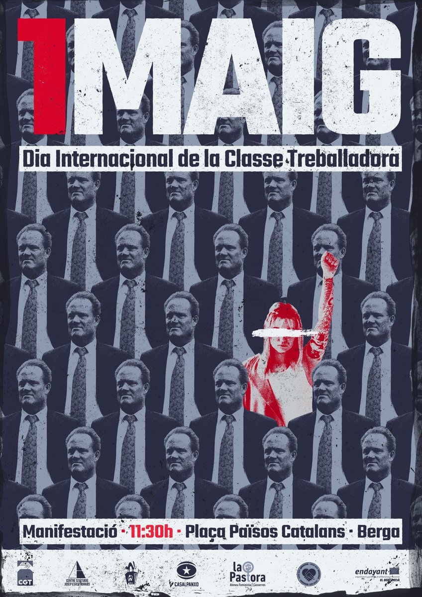 Primer de Maig a #Berga. Ens veiem a la pl. Països Catalans a les 11:30h