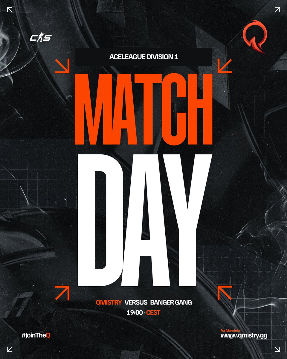 QMISTRYGG's tweet photo. Ready, steady... GAME! 🏃

Time for another match! Tonight at 7PM CEST we will face #BangerGang in @AceLeagueCS Division 1!

Stream info later! 🤝 https://t.co/PCAxMVYzCU