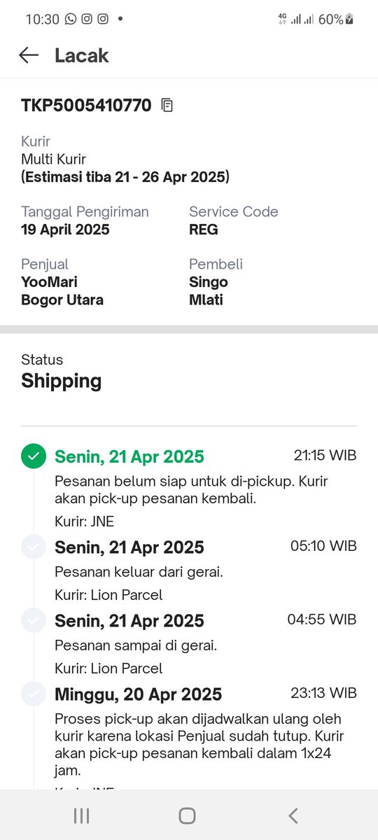 singolion's tweet photo. @TokopediaCare ini bagaimana ya pembelian saya pengirimannya diputer-puter dari JNE ke Lion ke JNE lagi? Sebegitu ruwetkah pengiriman di Tokopedia? https://t.co/Sp3VncICGL