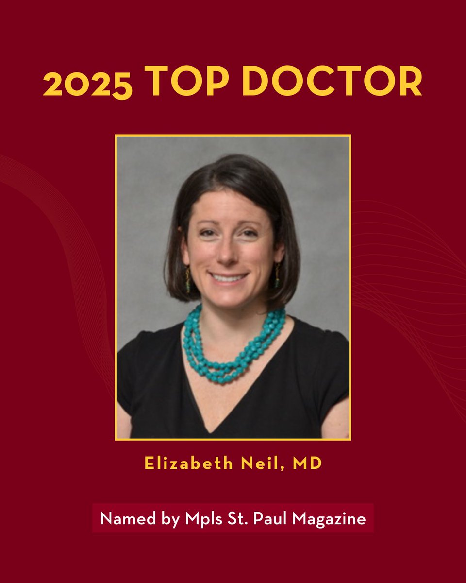 UMNNeurology's tweet photo. Congratulations to Dr. Elizabeth Neil for her “Top Doctor” achievement, and Drs. Oladi Bentho, Jacob Manske, Will Mantyh, Abby Metzler, and Jacob Torrison for their “Rising Stars” recognition named by @mspmag 

#Neurology | #UMN | #UMNProud | #TopDoctors https://t.co/Ijnb9rlzcS