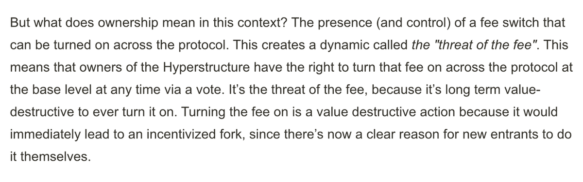 divine_economy's tweet photo. how times change

exhibit a: "hyperstructures," an essay by the zora founder theorizing the ownership of protocols that entitle you to fees

exhibit b: the $zora token, giving you no ownership over the protocol or any kind of fees https://t.co/mpL1A9URGl