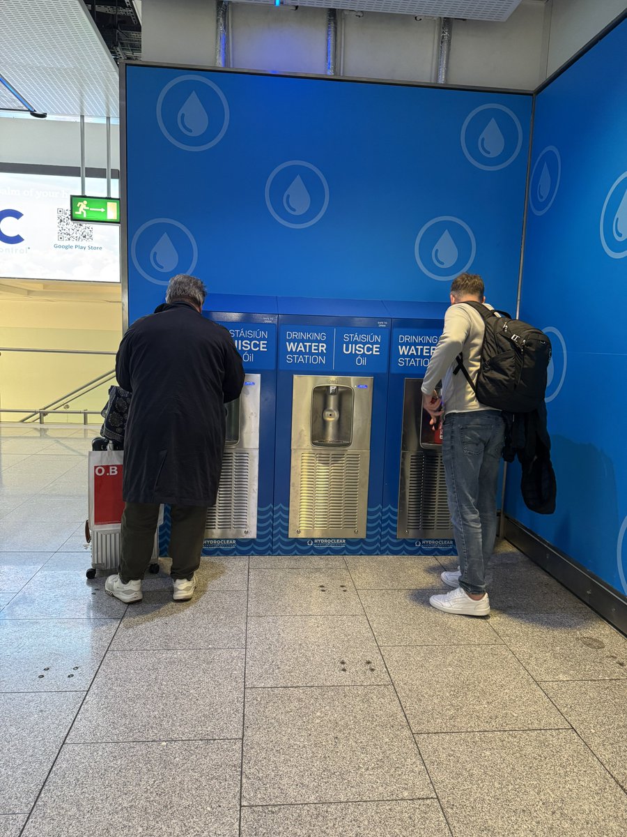 Passengers doing a Shamrock Rovers at our new free hydration stations in T2 this afternoon