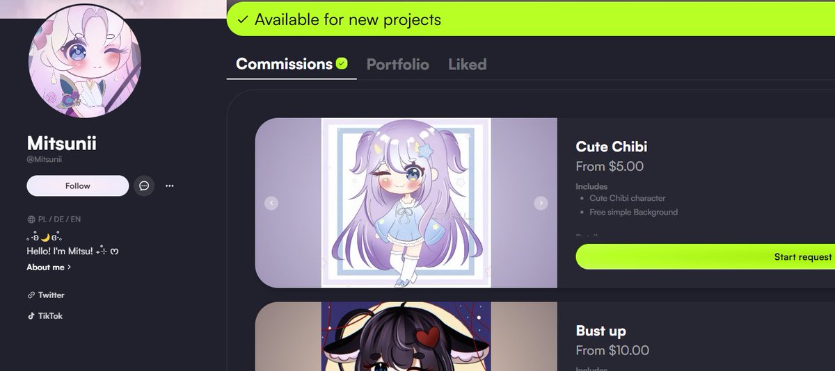 mitsuniibunny's tweet photo. ⸜(｡˃ ᵕ ˂ )⸝♡ Commissions are open!
I FINALLY GOT ON VGEN!! I'M SO HAPPY 🌙
More information here: https://t.co/jgG47RBdbj ⭑.ᐟ
#VGenComm #art #commisionsopen #chibiart #drawing #artmoots #moots https://t.co/MVi1NGiMig