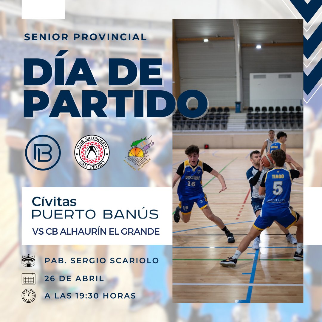CBPuertoBanus's tweet photo. ¡GAME DAY!
No hay mejor manera de cerrar la fase regular que con todos vosotros en la grada, apretando y animando 📣
🗓️ 26 de abril
🕖 19:30 horas
🆚 @CBAlhaurino
🏟️ Palacio municipal de Deportes Elena Benítez.
¡A por todas, equipo!
#CBCivitasPuertoBanus @CBSanPedro https://t.co/7SF3JyVhSj