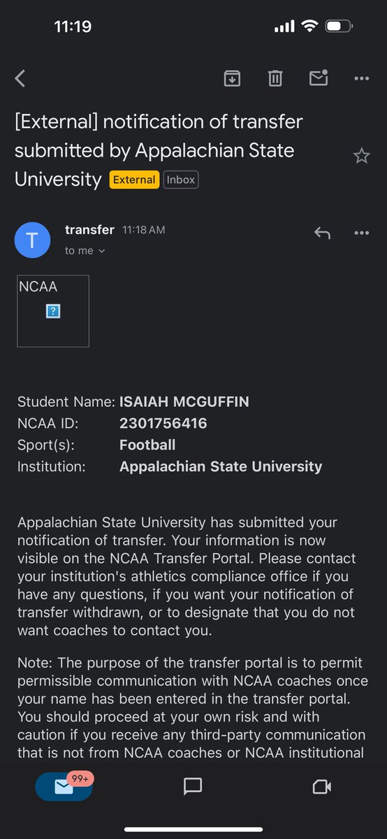 I’m officially in the transfer portal with 3 years of eligibility left. Looking for an opportunity to continue playing the game I love.