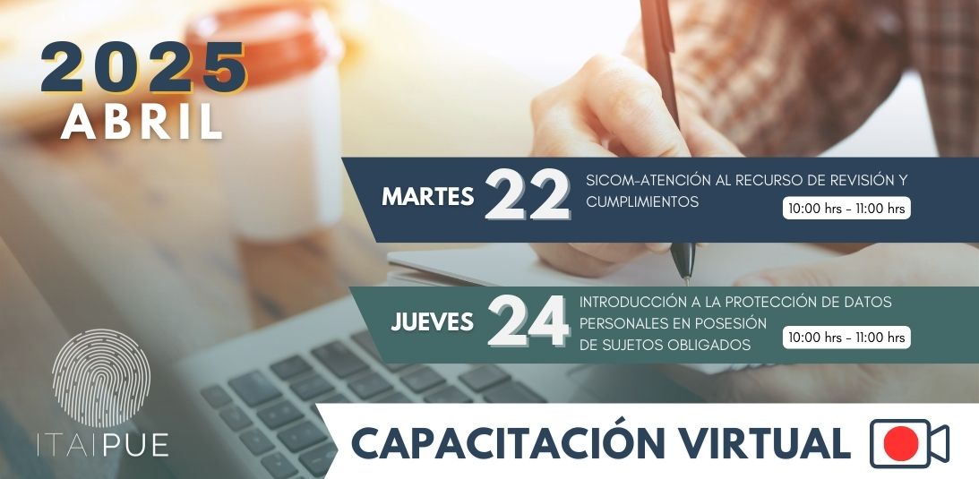 📢#QueNoSeTePase
Esta semana en capacitación virtual tenemos los siguientes cursos👩🏻‍🏫.
✍️ Realiza tu registro aquí
▶️ itaipue.org.mx/intraNet/capac…
👥 Dirigida a: Sujetos Obligados.
¡Recuerda que hay cupo limitado! ☝️

#ITAIPUE🔍 #SujetosObligados  #SICOM #DatosPersonales