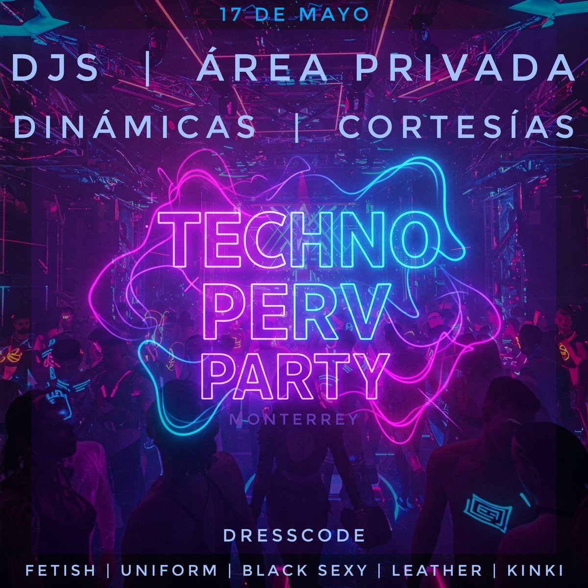 Club247Mx's tweet photo. "Techno Perv Party" Fecha: sáb, 17 de May, 8:00 p. m.
Será un evento con un taller de Shibari (amarres eróticos) y luego el evento de música electrónica con DJ´s en vivo, puedes elegir asistir al evento o también al taller, para ver precios y adquirir tus boletos por DM. https://t.co/13ZJmUCzCA