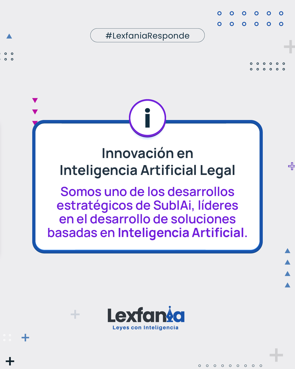 Transformamos la manera de acceder a la información legal ⚖️
Solicita tu demo de 3 días totalmente gratis: lexfania.ai
🧑🏻‍⚖️
#Lexfania #SomosLexfanians #InformaciónLegal #Derecho #LeyesConInteligencia