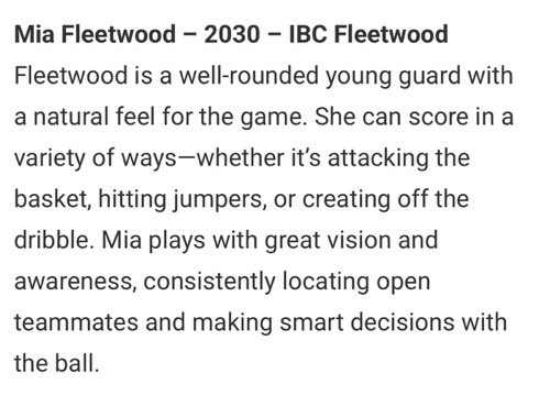 MiaFleetwood3's tweet image. Thank you @JrAllStarBB @JrAllStarIN for a great write up &amp;amp; coming to watch our team! I’m very blessed to mentioned with all of these amazing girls! 
@M14hoopsindy @IBCWBB @IBCFleetwood29 @AlicesAthletics