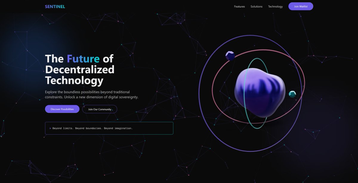 SentinelDao's tweet image. 🚀 We're thrilled to announce the launch of our new website: sentinelchain.tech!

Be among the first to experience our new technology. 
Spots are limited. 
This isn’t just a wait list — it’s an invitation to shape the future.: 

#Decentralization #Web3