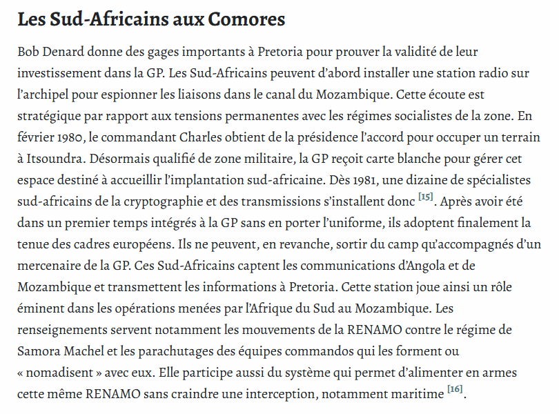 alexandrehory's tweet photo. @MSAIDIEHoumed Il n’y a aucun coup d’état qui venait de Mayotte.

Vos présidents, Ahmed Abdallah en particulier, a recruté directement sa garde de mercenaires payée par le régime d’apartheid de l’Afrique du Sud.

Vous êtes, comme votre maître le putschiste Azali Assoumani, un serial menteur. https://t.co/lTgQAM8dDr