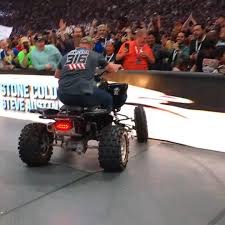 BREAKING - WWE Legend and Hall of Famer, <a href="/steveaustinBSR/">Steve Austin</a>, takes out a fan with ATV at #wrestlmania.  Insiders are saying this could possibly be the set up for a match tonight on RAW.  

Eyewitnesses stated that Stone Cold crushed 8 beers, in the ring, shortly after the incident.