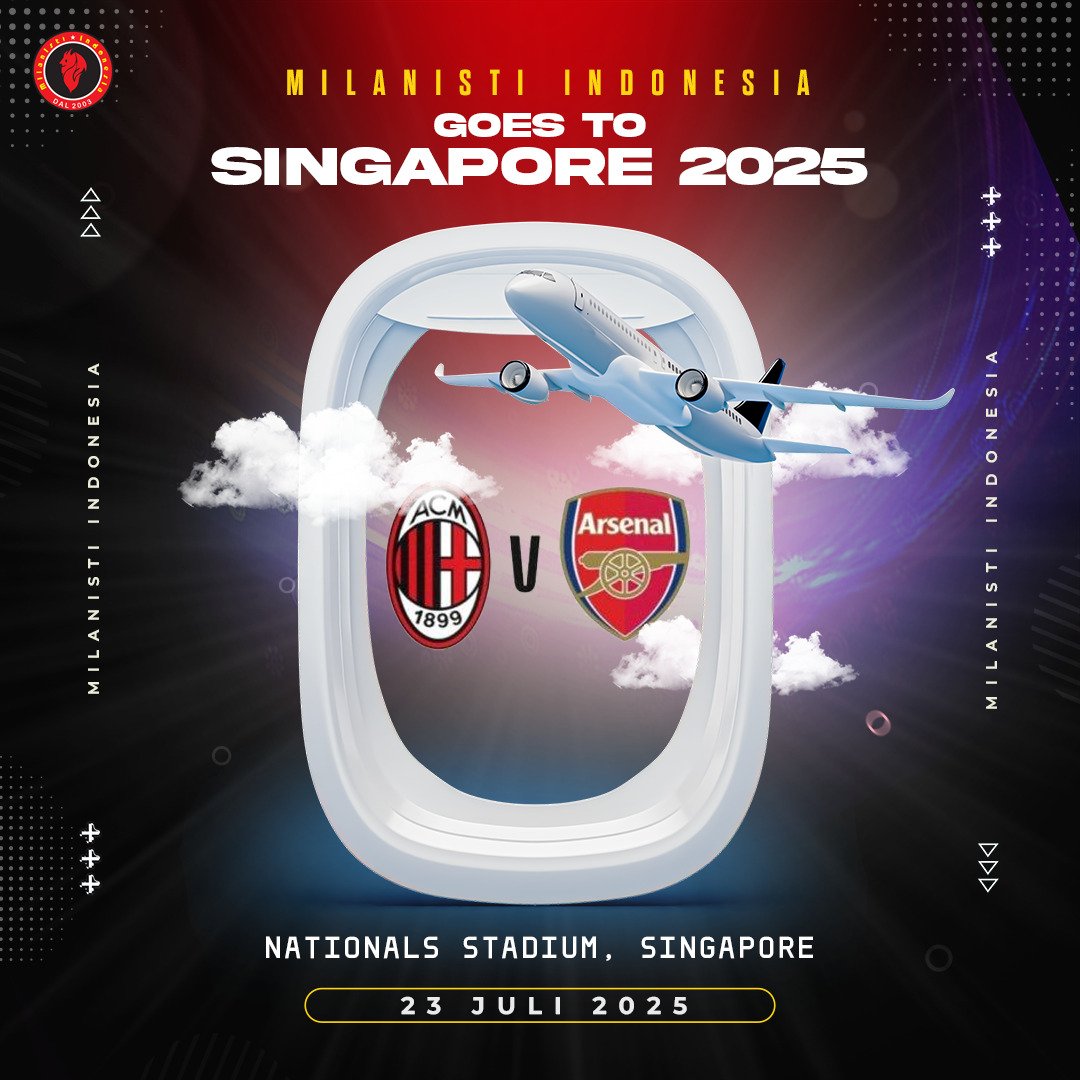 Milan akan menghadapi Arsenal dalam laga perdana Tour Asia mereka.

Milanisti Indonesia tidak membuka paket perjalanan ( Tour ) dan hanya menjual Tiket Match secara kolektif khusus untuk member.

#MilanistiIndonesia #MilanAsiaTour #MilanistiIndonesiaGoesToSingapore #ForzaMilan