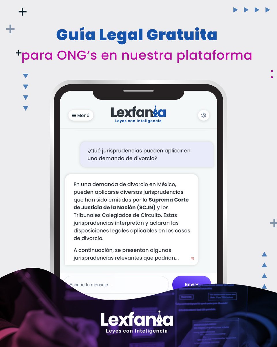 En Lexfania, ofrecemos cuentas gratuitas a ONG's en México que defienden derechos humanos y acceso a la justicia.
Si tu organización necesita apoyo, ¡contáctanos aquí 👉 lexfania.ai/apoyo-legal-pa… !