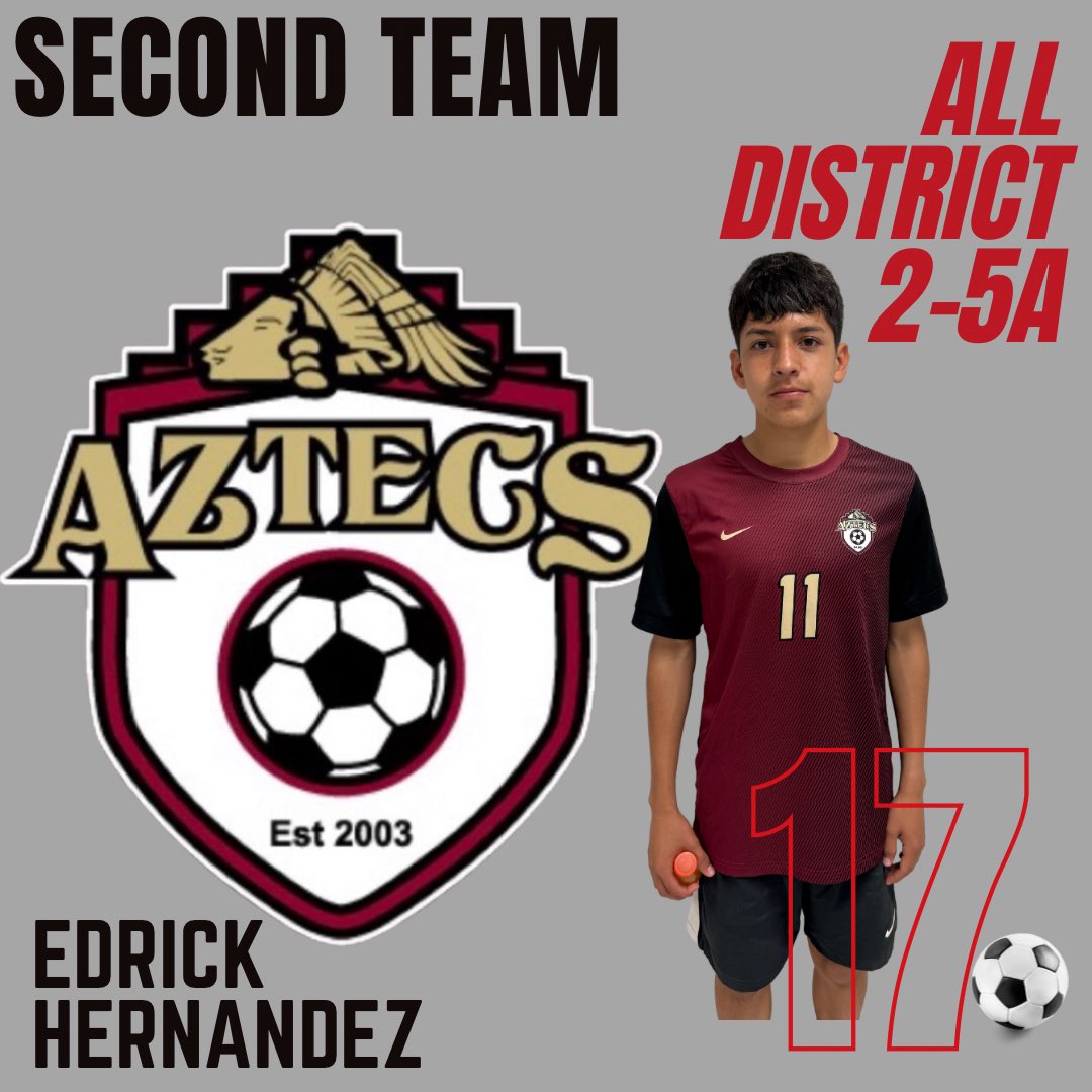 ELDO_BSoccer's tweet photo. 2nd Team All District Selections are in!!! Congrats goes out to Edrick Hernandez and Eduardo Garcia!! Great job boys! @EDAztecs_HS @SocorroISD @Fchavezeptimes #FuerzaAzteca https://t.co/2MbOCpnWHn