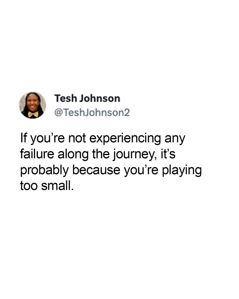 TeshJohnson2's tweet image. If failure isn’t part of your journey, you’re playing too small. Growth comes from pushing past your limits.

#PlayBigger #FailForward #TeshJohnson #Virginia