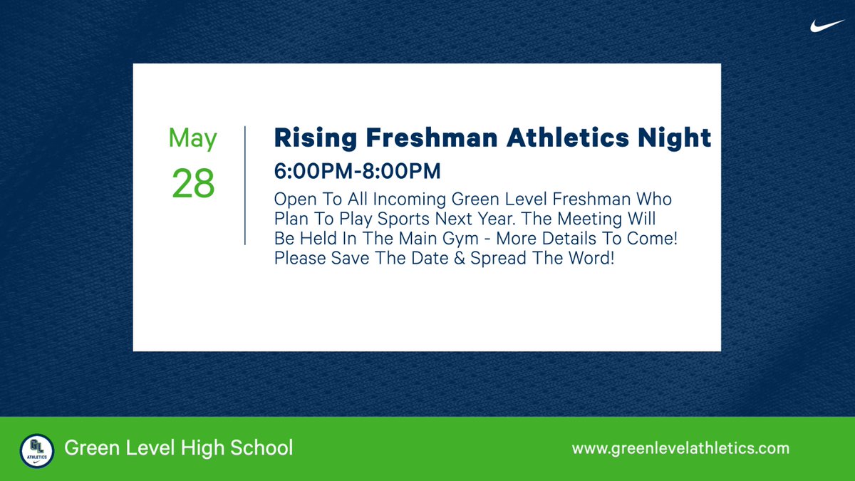 2025 Rising Freshman Athletics Night ~ Save The Date 📅