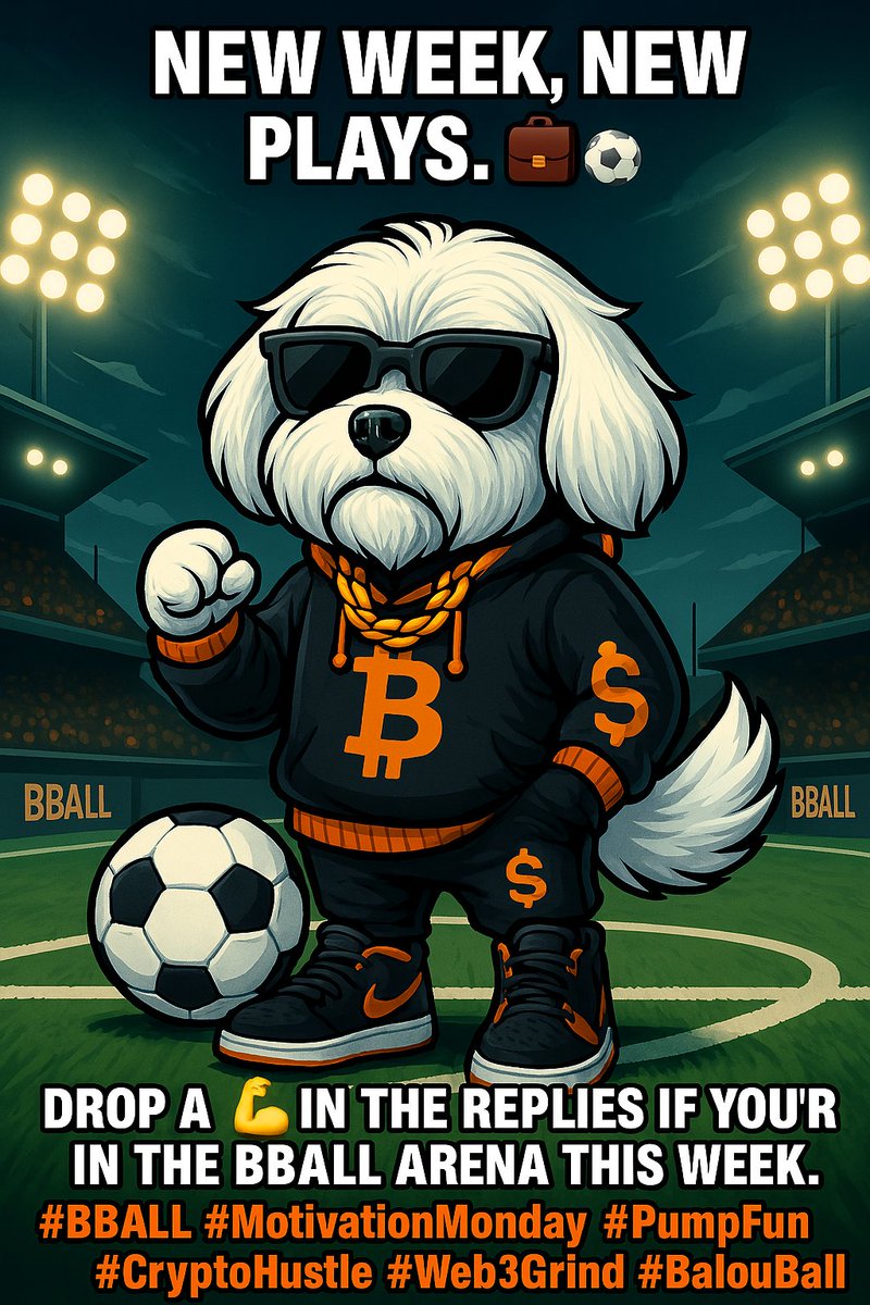BALOUBALLcoin's tweet photo. New week, new plays. 💼⚽ The grind doesn’t stop – but when you grind with memes, it hits different. You here to work or watch?
Drop a 💪 in the replies if you’re in the BBALL arena this week.
#BBALL #MotivationMonday #PumpFun #CryptoHustle #Web3Grind #BalouBall #MEXCDEX https://t.co/7LqQqsVwqQ