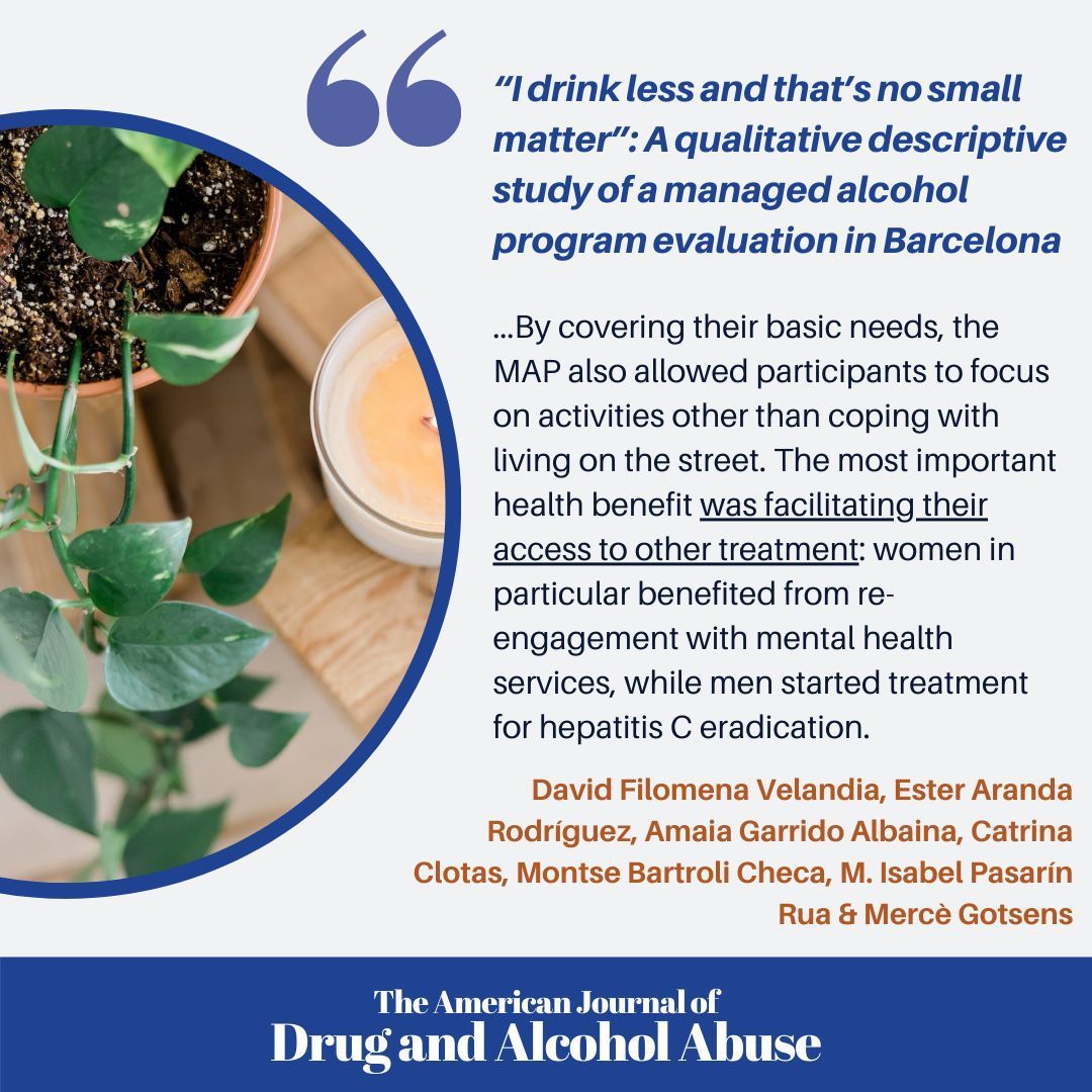 In honor of #AlcoholAwarenessMonth, learn more about the benefits of managed alcohol programs. tandfonline.com/doi/full/10.10…