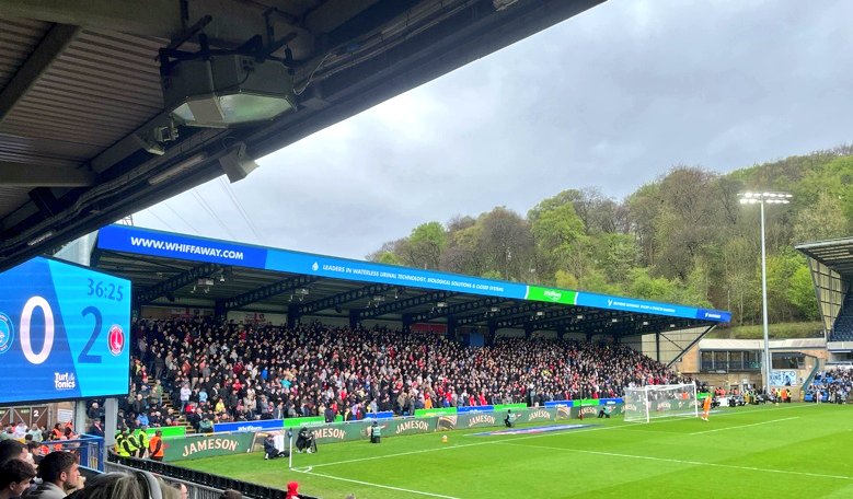 _theawayends's tweet photo. Charlton fans at Wycombe today 

#CAFC https://t.co/tBMfClLHGS