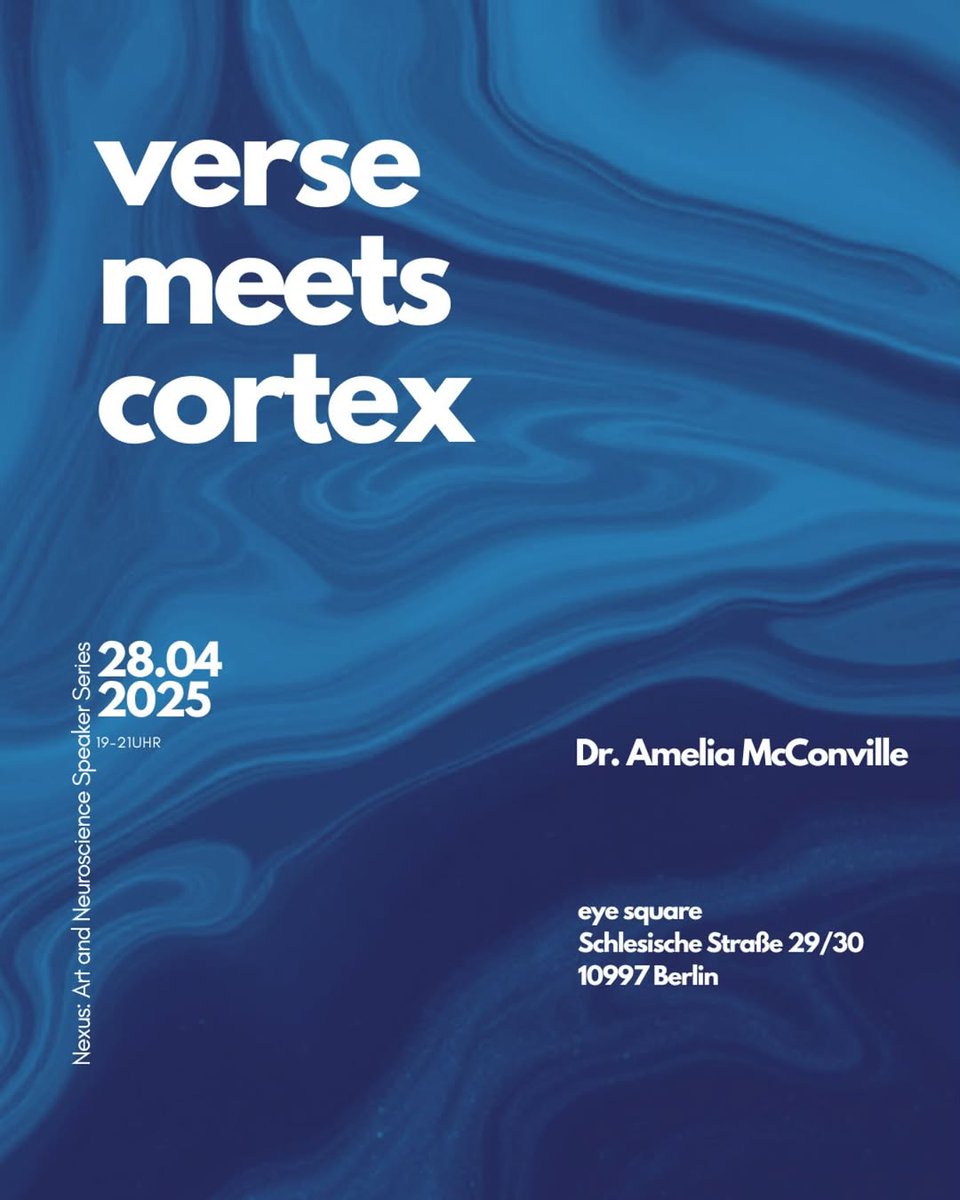 EDGE Neuroscience-Art (@edge_neuro) on Twitter photo We are excited for the next #NeuroArt #Nexus session!
April 28, 19:00 | Berlin
Featuring Dr. Amelia McConville (<a href="/ameliamcconv/">Dr Amelia McConville</a>) on Visual Poetry, Perception & Neurohumanities
Free for EDGE members!
Register: eventbrite.de/e/neurohumanit… We are excited for the next #NeuroArt #Nexus session!
April 28, 19:00 | Berlin
Featuring Dr. Amelia McConville (<a href="/ameliamcconv/">Dr Amelia McConville</a>) on Visual Poetry, Perception & Neurohumanities
Free for EDGE members!
Register: eventbrite.de/e/neurohumanit…