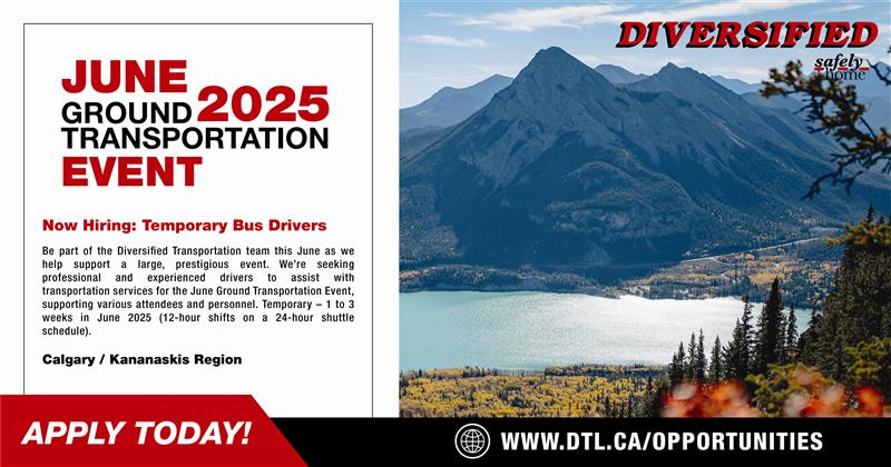 WE ARE HIRING! Temporary motorcoach drivers, industrial drivers and mini-bus &amp; van drivers. 1 to 3 weeks in June 2025 in the Calgary/Kananaskis region.  Applicants must have a valid 1, 2 or 4 driver's license. Click the link! bit.ly/4ioPrSo
#JoinOurTeam #SafelyHome