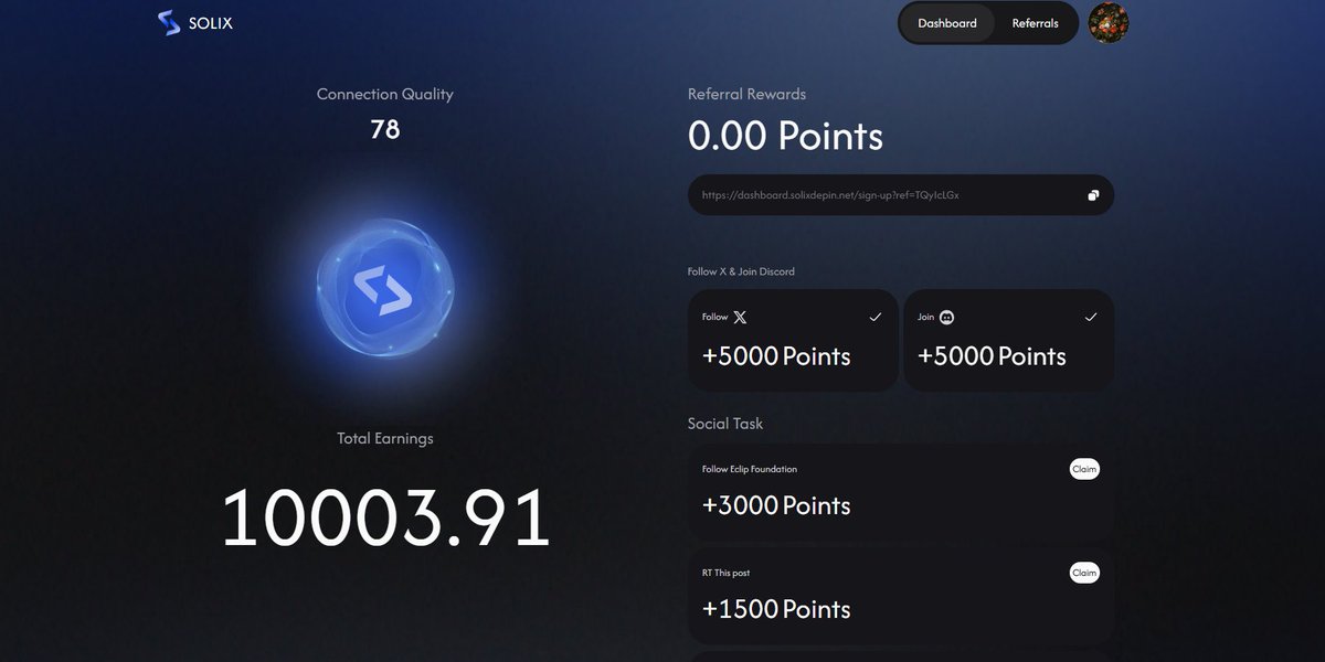 Just unlocked earning from bandwidth.
<a href="/solixdepin/">Solix DePIN</a> makes the internet work for me.
#solixdepin 

dashboard.solixdepin.net/sign-up?ref=TQ…