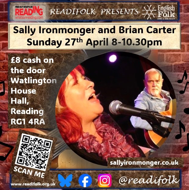 Our next guest night is with Sally Ironmonger and Brian Carter on Sunday 27th April. <a href="/RDGWhatsOn/">What's On Reading</a> <a href="/acespacenewbury/">AceSpace Newbury</a> #TheDing #FolkMusic #LiveMusic
