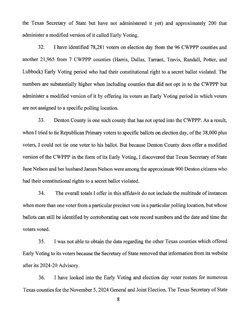 I provide information on the unconstitutional and unlawful Countywide Voting, links to my public testimonies in front of the state senate, county commissioners court, city council, county election commission, as well as hard data from PIA requests to counties across Texas.
🧵
2/4