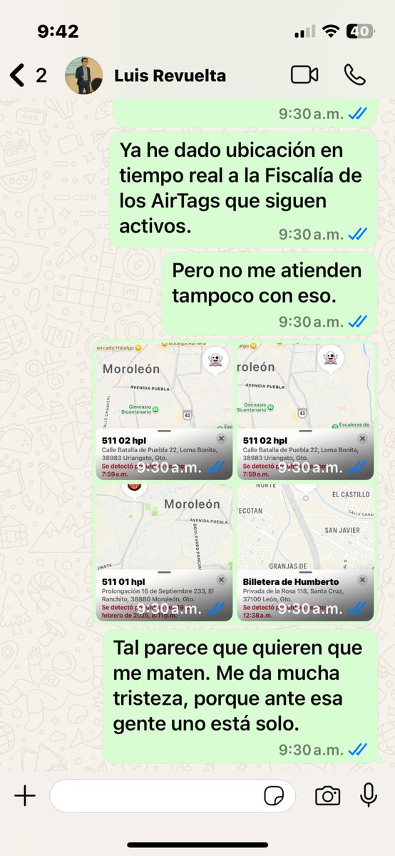 Ni dando la ubicación exacta de la delincuencia que me asaltó mientras trabajaba para <a href="/CiroGomezL/">Ciro Gómez Leyva</a> el <a href="/GobiernoMX/">Gobierno de México</a>  la <a href="/FiscaliaMich/">Fiscalía General de Michoacán</a> el <a href="/GobMichoacan/">Gobierno de Michoacán</a> hacen algo para ayudarme, no como persona sino como reportero. Ahora ya hasta hay personas fotografiando la casa de mi familia.