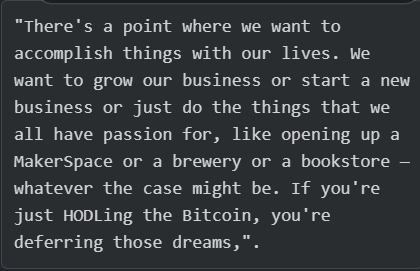 This is the headspace on our slack chat around Bitcoin Finance.

Credit where credit is due; Andrew Hohns, Founder/CEO at Newmarket Capital