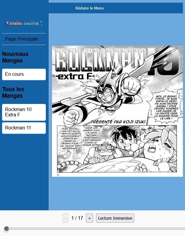 Rockman_Gen's tweet photo. Ajout de la section Manga avec une visionneuse pour lire ces mangas en français : 
- Rockman 10 Extra F
- Rockman 11
https://t.co/5C5TM1FE4b
Ces mangas ont été traduits par l'équipe d'Anime-Heart.

D'autres mangas traduits par nos soins viendront prochainement sur cette page. https://t.co/N119GqniqS