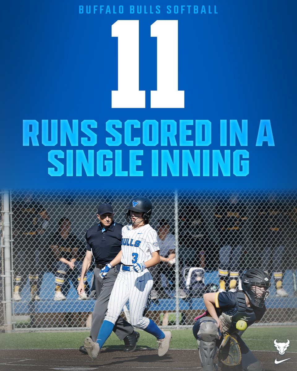 UBuffaloSB's tweet photo. Time to update those record books! The Bulls set 4️⃣ program team records in Saturday's 21-14 win over Toledo!

#UBhornsUP🤘 https://t.co/xWPmZWUwLU