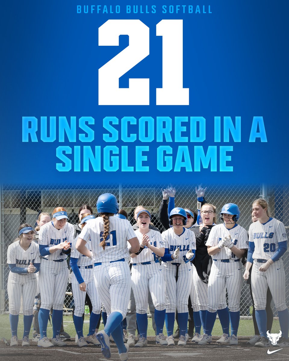 UBuffaloSB's tweet photo. Time to update those record books! The Bulls set 4️⃣ program team records in Saturday's 21-14 win over Toledo!

#UBhornsUP🤘 https://t.co/xWPmZWUwLU