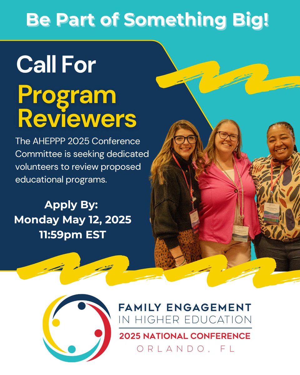 Want to Help Shape the AHEPPP 2025 Conference – Become a Program Reviewer!

Apply by Monday, May 14, 11:59 PM EST 

#AHEPPP2025 #HigherEd #CallForReviwers #ConferenceInvolvement #AHEPPP