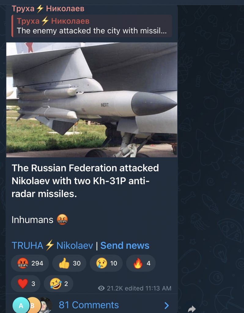 How come they’re inhuman when you literally said they used a Kh-31P, it only hits radars, aka military targets !