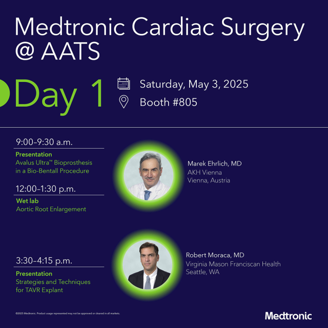 Join us at AATS 2025! We’ll be hosting live presentations and wet labs right at our booth—stop by to learn, connect, and collaborate. See the schedule: secure.medtronicinteract.com/aats2025 #MedtronicEmployee