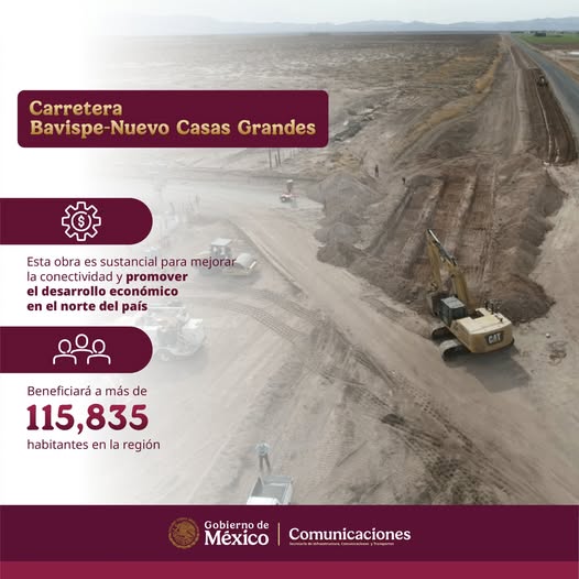 Comenzamos con la construcción de la carretera #Bavispe-Pancho Villa-#Janos en el área del entronque en el kilómetro 70+166. La obra beneficiará a más de 115 mil 835 habitantes de la región y mejorará la conectividad con #Sonora #CUU #Chihuahua